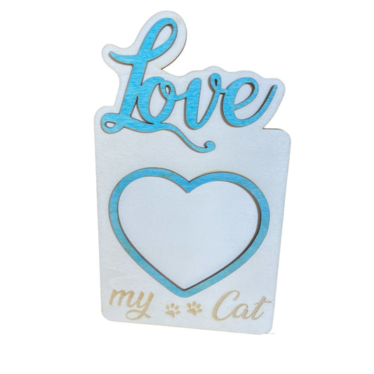 Cornice Love My Cat - Cuore Celeste